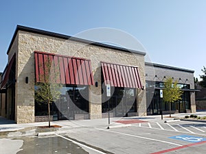 Nice new shopping center building in TX USA.