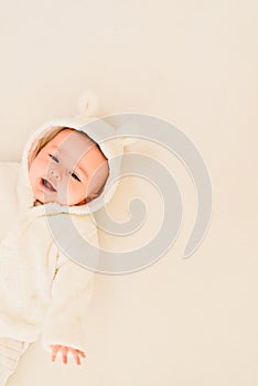 Nice newborn baby laughing