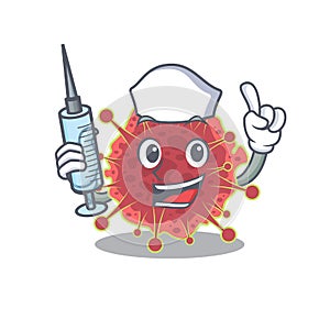 A nice nurse of coronaviridae mascot design concept with a syringe