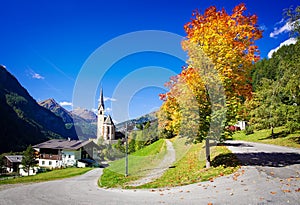 Nice old Church in Cortina, Italy photo