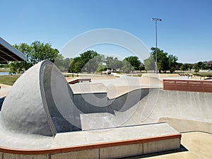 Nice outdoor Skate Park at city Frisco TX