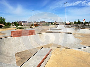 Nice outdoor Skate Park at Frisco TX USA