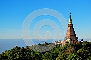 Nice Pagoda with Blue Sky at Thailand