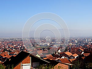 Nice panoramic view to the town of Leskovac, southern Serbia