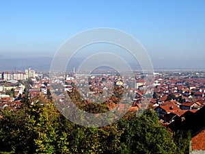 Nice panoramic view to the town of Leskovac, southern Serbia