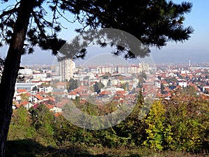 Nice panoramic view to the town of Leskovac, southern Serbia