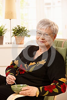 Nice pensioner lady at home