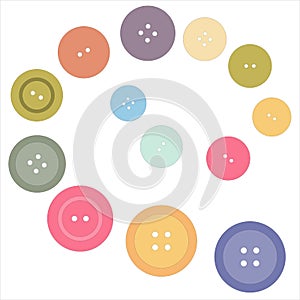 Nice picture with colored buttons on a white background