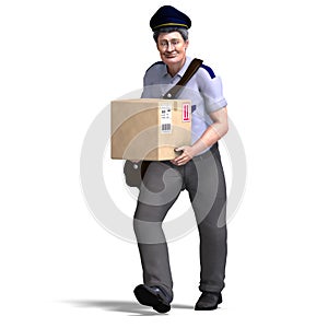 The nice postie carries a heavy package