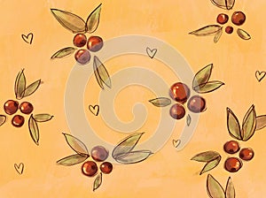 Nice retro berries or fruit pattern to use on fabric or papier or even wallpapier