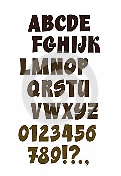 Nice retro calligraphy hand lettering font. Vector alphabet