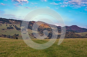 Nice rural autumn landscape in the hills.