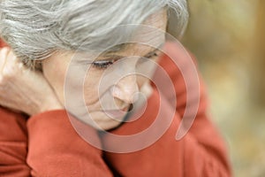 Nice sad old woman