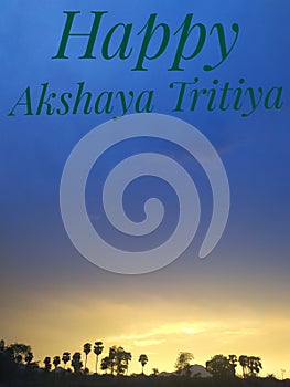 The beautiful seen of clouded sky in evening. Happy Akshaya tritiya. photo