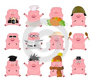 Nice set of cartoon pigs