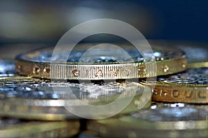 Nice shiny 2 pound coins - stock photo