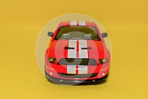 Nice sports car on a yellow background. Car layout for designers. Beautiful autos