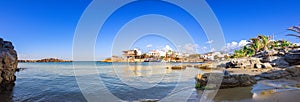 A nice spring view of the old harbor of traditional village Sisi, Crete.