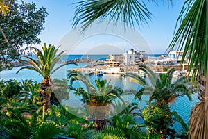 A nice spring view of the old harbor of traditional village Sisi, Crete.