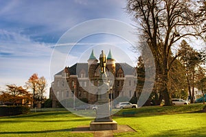 Nice sunny day in fall. View of old governor mansion in Olympia wa.