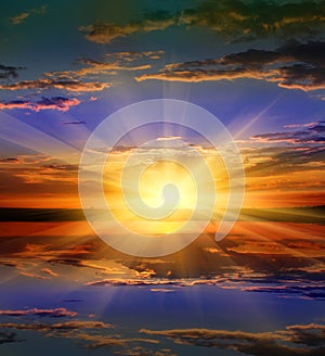 Nice sunset over water