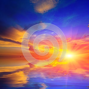 Nice sunshine over water