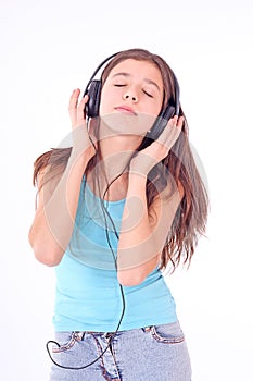 Nice teen girl with headphones