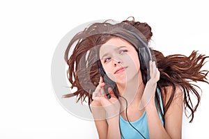 Nice teen girl with headphones