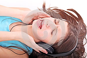 Nice teen girl with headphones