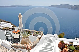 Nice terrace on greek island Santorini