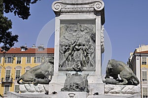 Nice, 6th September: Garibaldi Monument Pedestal from Square Garibaldi in Nice France