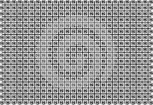 Texture with number 15 in circle with a grid of lines, background, grey hatching, mathematics,