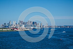 View of Boston from Harbor Under Clear Blue sky