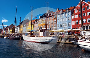 Nice view from the canal at Nyhavn in Copenhagen