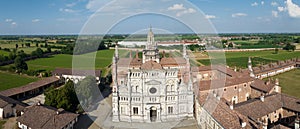 Nice view of Certosa di Pavia at sunny day
