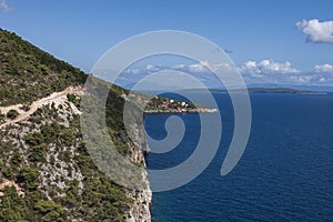 Nice view of the coastline with sea and sky on the island of Hvar