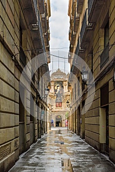 A nice view down the rather weepy Passatge de la Banca at the Museu de Cera de Barcelona, Spain, Europe