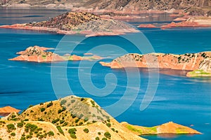 Nice view of Nurek Reservoir in Tajikistan