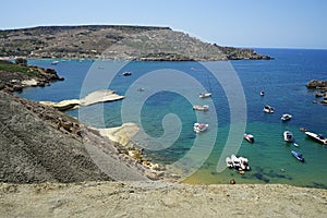 Nice view of Qarraba Bay and Snorkeling point mountainous landscape. Snorkeling point, Unnamed Road, Mgarr, Malta