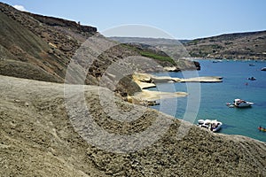 Nice view of Qarraba Bay and Snorkeling point mountainous landscape. Snorkeling point, Unnamed Road, Mgarr, Malta