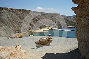 Nice view of Qarraba Bay and Snorkeling point mountainous landscape. Snorkeling point, Unnamed Road, Mgarr, Malta