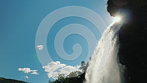 Nice view of Steinsdalsfossen waterfall in Norway