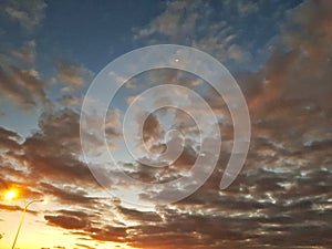 Sunset and moon view oman salala photo