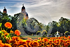 Nice view on the theatine church in munich