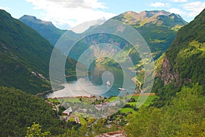 Nice View to the Atlantic ocean, Geiranger fjord photo