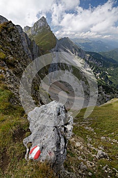 A view to Hochiss peak, a part of 5 Gipfel ferrata in Rofan Alps, The Brandenberg Alps, Austria, Europe photo