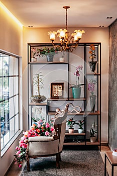 A vitrine from a exquisite flower shop photo