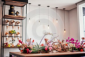 A vitrine from a flower shop photo