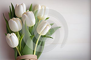 Nice white tulips bouque