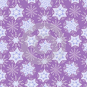 Nice winter snowflake set. Vector seamless pattern.